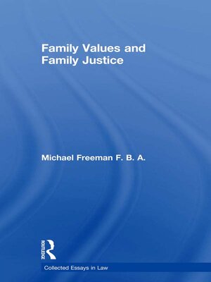 cover image of Family Values and Family Justice